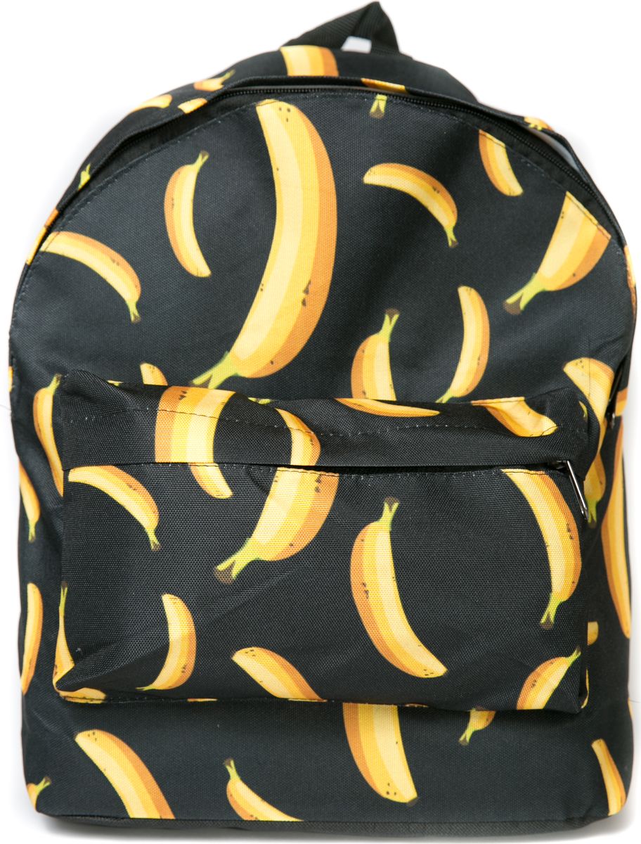 Рюкзак женский Mitya Veselkov Бананы, цвет: черный. BACKPACK-BANANASBACKPACK-BANANAS Рюкзак женский Mitya Veselkov Бананы, цвет: черный. BACKPACK-BANANASBACKPACK-BANANASСтильный и удобный рюкзак Mitya Veselkov Бананы декорирован ярким принтом с изображением бананов. Рюкзак сделан из текстиля. Изделие имеет одно основное вместительное отделение, которое закрывается на молнию. Внутри есть еще одно отделение для мелочей. Изделие оснащено двумя текстильными лямками, которые регулируются по длине, и удобной ручкой для переноски. Снаружи, на передней стенке расположен накладной карман на молнии. Такой рюкзак эффектно дополнит ваш образ, поднимет настроение окружающим и станет незаменимым в повседневной жизни или в путешествии.