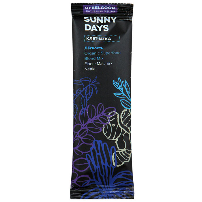 UFEELGOOD Sunny Days клетчатка, 10 г3000 UFEELGOOD Sunny Days клетчатка, 10 г3000Возможно вы недовольны своим весом? Или вы не чувствуете себя в нем достаточно сексуально, а довольно раздуто и поэтому несчастно? Пришло время изменить это! Производители Sunny Days создали великолепный микс, который поможет вам бороться с лишними килограммами. Крапива и клетчатка ускорят ваш метаболизм, в то время как моринга и матча помогут вам провести детокс , избавив от токсинов ваше тело. В продукт также добавлен имбирь (который входит в 7 лучших продуктов сжигания жира), чтобы наполнить свое обновленное тело этим специальным пикантным вкусом. Этому трудно сопротивляться.