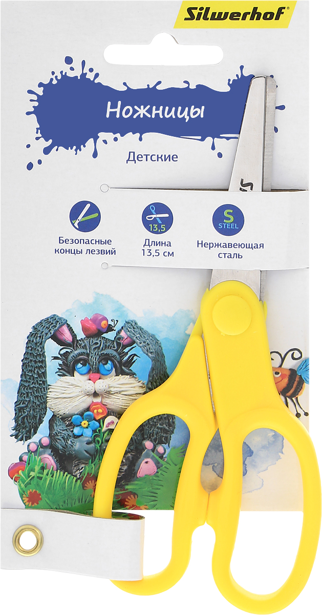 Silwerhof Ножницы детские Пластилиновая коллекция цвет желтый 13,5 см453079_желтый Silwerhof Ножницы детские Пластилиновая коллекция цвет желтый 13,5 см453079_желтыйДетские ножницы Silwerhof Пластилиновая коллекция прекрасно подойдут для детского творчества. Лезвия выполнены из высокоуглеродистой стали с закругленными концами, что делает процесс работы с ними безопасным для ребенка. Благодаря эргономичной рукоятке ножницы удобно лежат в маленьких детских ручках. Ножницы хорошо справляются с резкой бумаги и картона. Практичная модель станет незаменимым аксессуаром для вашего ребенка во время уроков. Предназначены для детей от трех лет.