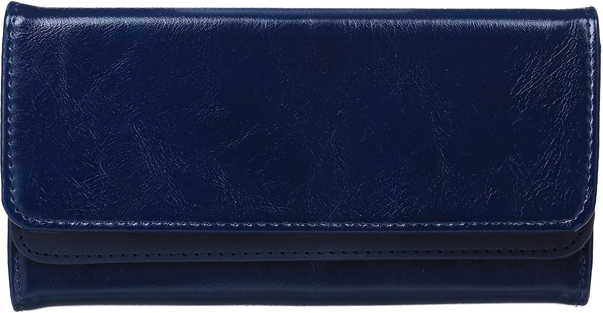 Кошелек женский Leighton, цвет: темно-синий. 725725 blue Кошелек женский Leighton, цвет: темно-синий. 725725 blueСтильный женский кошелек Leighton выполнен из искусственной кожи и закрывается на кнопку. Подкладка кошелька изготовлена из полиэстера. Изделие содержит три отделения для купюр, один потайной карман, карман для мелочи на молнии, двенадцать карманов для пластиковых карточек.