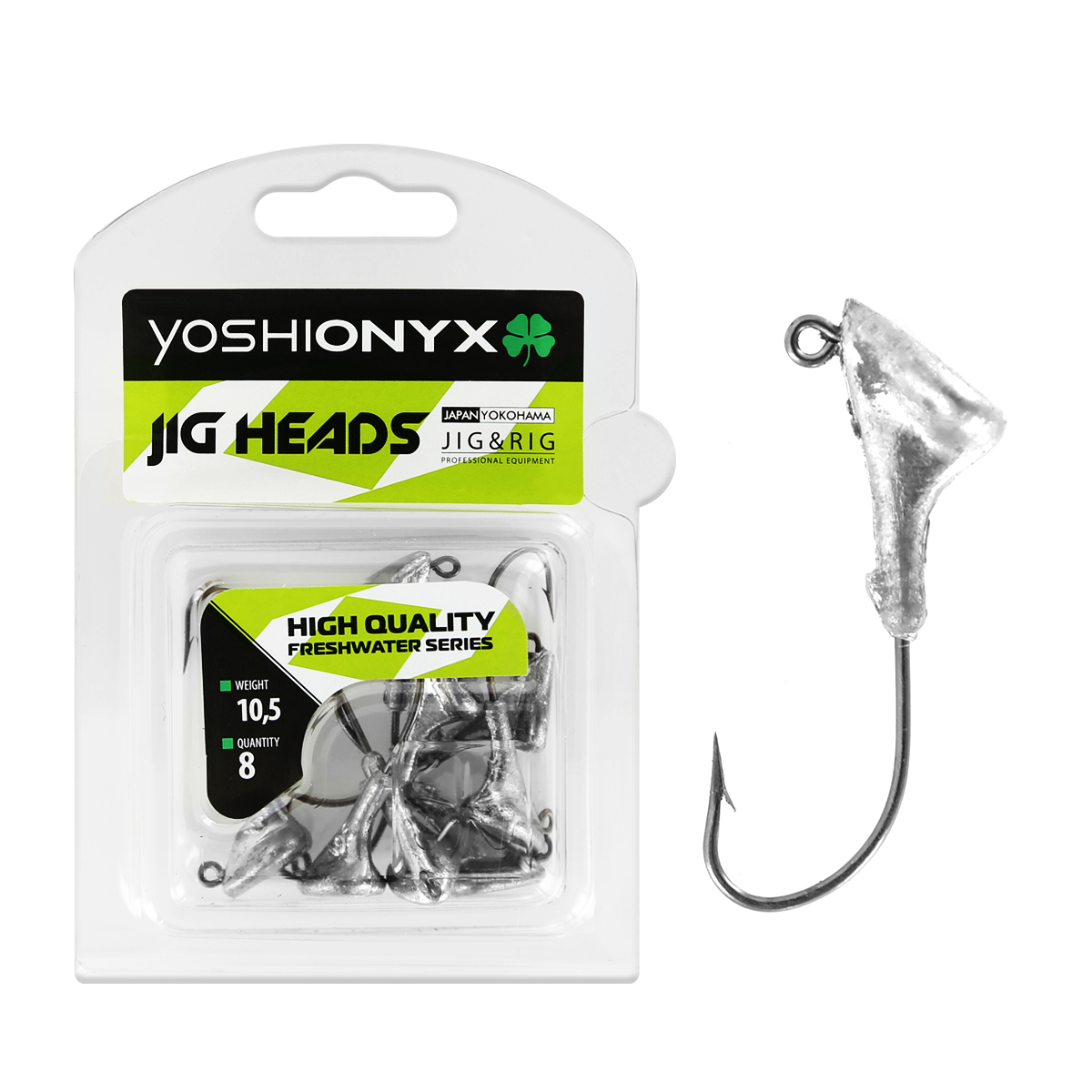 Джигголовка Yoshi Onyx JIG Bros. Стоящий на дне, крючок Eagle Claw, 10.5 г, 8 шт96531 Джигголовка Yoshi Onyx JIG Bros. Стоящий на дне, крючок Eagle Claw, 10.5 г, 8 шт96531Предназначены для огрузки спиннинговых приманок. Несмотря на кажущуюся простоту этих грузил, от правильного подбора во многом зависит клев хищника. Джигголовки на крючке Eagle Claw – незаменимые помощники рыбака в поиске и поимке трофея. Острые и невероятно прочные крючки, которые почти невозможно разогнуть, оснащают джигголовку с правильным весом.