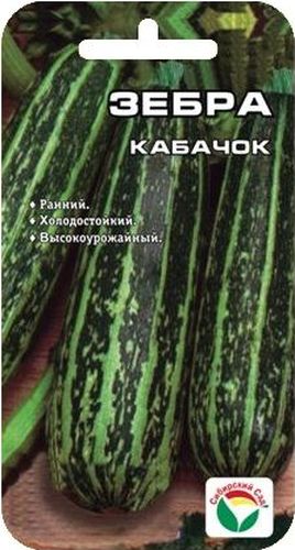 Семена Сибирский сад Кабачок. Зебра, 5 штBP-00000206 Семена Сибирский сад Кабачок. Зебра, 5 штBP-00000206Раннеспелый кустовой сорт кабачка цуккини (период от полных всходов до первого сбора 38 дней). Растение компактное, слабоветвистое, преимущественно женского типа цветения. Плоды цилиндрические, с рисунком в виде широких продольных темно-зеленых полос, средней массой 500 г. Мякоть беловато- желтая, плотная, сочная, малосладкая. Сорт универсального назначения, благодаря высокому содержанию сухих веществ (до 5-6%) прекрасно подходит для консервирования. Является одним из самых урожайных сортов цуккини (товарная урожайность до 10,0 кг/м2), благодаря холодостойкости может расти и плодоносить в условиях пониженных температур, а после кратковременных остановок в развитии способен восстановить плодоношение и рост. Рекомендуется для выращивания в открытом грунте, пленочных теплицах и временных укрытиях. Кабачки выращивают через рассаду (посев в начале мая), либо прямым посевом в грунт в конце мая - начале июня, после того, как минует угроза заморозков. Схема ...