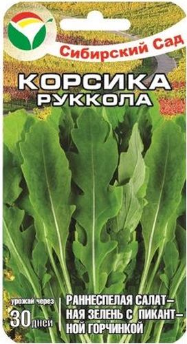 Семена Сибирский сад Салат. Руккола Корсика, 0,5 гBP-00000411 Семена Сибирский сад Салат. Руккола Корсика, 0,5 гBP-00000411Раннеспелая пряно-вкусовая салатная культура. Период от всходов до срезки листьев 30 дней. Ценится за высокую урожайность зелени, холодостойкость, приятный вкус, высокое содержание минеральных солей и витаминов. Выращивается как в открытом, так и в защищенном грунте. Один из самых высокорослых сортов. Высота растения до 60 см, розетка листьев полуприподнятая. Листья узкие, лировидные с выемчатым краем, гладкие, ярко- зеленые, сочные, с легкой пикантной горчинкой. Широко используется в салатах, в гарнирах к мясным и рыбным блюдам. Употребление рукколы в пищу способствует улучшению пищеварения. В народной медицине сырье используют при кожных заболеваниях, а сок - при лечении язв, гематом, мозолей. Предпочитает богатые органикой почвы. Посев в грунт на глубину 0,5 см. Уход заключается в рыхлении междурядий и поливе. Полив осуществляют по бороздам, избегая попадания воды на листья растений. Уборку рукколы осуществляют, срезая листья у самой поверхности почвы...