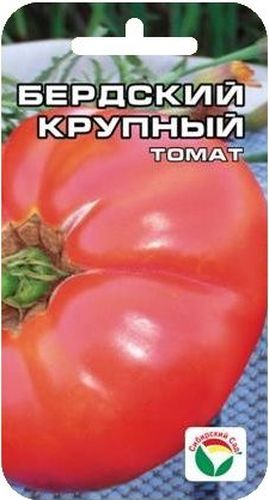 Семена Сибирский сад Томат. Бердский крупный, 20 штBP-00000446 Семена Сибирский сад Томат. Бердский крупный, 20 штBP-00000446Среднеранний крупноплодный сорт для открытого грунта и пленочных укрытий. Куст полудетерминантный, высотой до 1 м. Требует пасынкования только до первой цветочной кисти. Плоды до 700 г, плоскоокруглой формы, красные, салатного назначения, очень вкусные, мясистые, ароматные. К достоинствам сорта относятся: хорошая урожайность (до 3 кг с растения), крупноплодность в сочетании с низким типом куста и высокие вкусовые качества. Посев на рассаду производят за 50-60 дней до высадки растений на постоянное место. При высадке в грунт на 1 м2 размещают 3-4 растения. Сорт хорошо реагирует на полив и подкормки комплексными минеральными удобрениями. Выращивают в 1-2 стебля с подвязкой. Для ускорения процесса всхожести семян, оздоровления растений, улучшения завязываемости плодов рекомендуется использовать специально разработанные стимуляторы роста и развития растений.