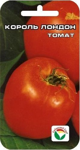 Семена Сибирский сад Томат. Король Лондон, 20 штBP-00000552 Семена Сибирский сад Томат. Король Лондон, 20 штBP-00000552Среднеспелый крупноплодный сорт сибирских селекционеров для пленочных теплиц и открытого грунта. Куст мощный, высотой 100-170 см. Плоды малиново- красные, мясистые, красивой сердцевидной формы, очень крупные, массой 400- 700 г (до 1200 г), великолепны в салатах и заготовках на зиму. К достоинствам сорта, кроме того, относятся хорошая завязываемость плодов и достаточно высокая устойчивость к болезням. Сорт выращивают в 1-2 стебля в пленочных теплицах и открытом грунте. Для ускорения процесса всхожести семян, оздоровления растений, улучшения завязываемости плодов рекомендуется пользоваться специально разработанными стимуляторами роста и развития растений.