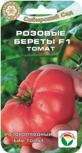 Семена Сибирский сад Томат. Розовые береты, 15 штBP-00000628 Семена Сибирский сад Томат. Розовые береты, 15 штBP-00000628Новый раннеспелый гибрид. От всходов до начала созревания всего 95-100 дней. Красивые, слегка ребристые, плоско-округлые плоды ассоциируются с нарядными розовыми беретами, обладают внушительным весом до 300 г и высокими вкусовыми качествами, плотной розовой мякотью. Растение детерминантное, высотой 80-120 см. Первое соцветие закладывается над 5-7 листом. Гладкие, насыщенно-розовые плоды, без зеленого пятна у основания, массой 200-300 г характеризуются высокой товарностью и хорошей лежкостью. Идеально подходят для салатов и консервирования. Гибрид достаточно устойчив к основным заболеваниям томатов. Рекомендуется для выращивания в открытом грунте и теплицах. Потенциальная урожайность до 16 кг/м2.