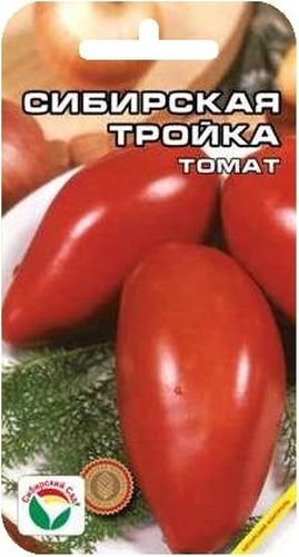 Семена Сибирский сад Томат. Сибирская тройка, 20 штBP-00000654 Семена Сибирский сад Томат. Сибирская тройка, 20 штBP-00000654Новый высокоурожайный сорт сибирской селекции для открытого грунта и пленочных укрытий. Сорт среднеранний, с компактным штамбовым типом куста, высотой до 60 см. Плоды красные, яркие, правильной перцевидной формы, крупные. Первые плоды длиной до 15 см, весом до 350 г. К достоинствам сорта относятся также его высокая урожайность (до 5 кг с растения) в сочетании с низкорослым типом куста и высокая устойчивость к заболеваниям. Сорт практически не требует пасынкования. Посев на рассаду проводят во второй половине марта при температуре почвы 22- 25°С. При высадке на постоянное место рекомендуется размещать 3-5 растений на 1 м2, в процессе вегетации регулярно подкармливать и поливать растения. Для ускорения процесса всхожести семян, оздоровления растений, улучшения завязываемости плодов рекомендуется пользоваться специально разработанными стимуляторами роста и развития растений.