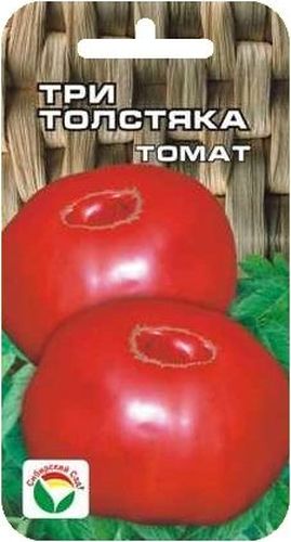 Семена Сибирский сад Томат. Три толстяка, 20 штBP-00000683 Семена Сибирский сад Томат. Три толстяка, 20 штBP-00000683Среднеспелый крупноплодный сорт алтайской селекции. Масса плода до 800 г. Растения высотой 1,1-1,5 м, на главном стебле закладывается 5-6 кистей с четырьмя-пятью плодами. Плоды плоско-сердцевидные, ярко-красного цвета, плотные, великолепны в салатах и заготовках на зиму. Достоинства сорта - очень крупные мясистые плоды, хорошее завязывание, высокая урожайность- позволяют ему быстро завоевать признание садоводов. Сорт выращивается в открытом и защищенном грунте в 1-2 стебля, отзывчив к регулярным подкормкам и пасынкованию. На 1 м2 размещают не более трех растений. Для ускорения процесса всхожести семян, оздоровления растений, улучшения завязываемости плодов рекомендуется пользоваться специально разработанными стимуляторами роста и развития растений.