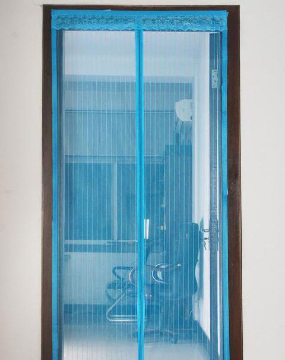 Magnetic curtains on the door - home decoration.