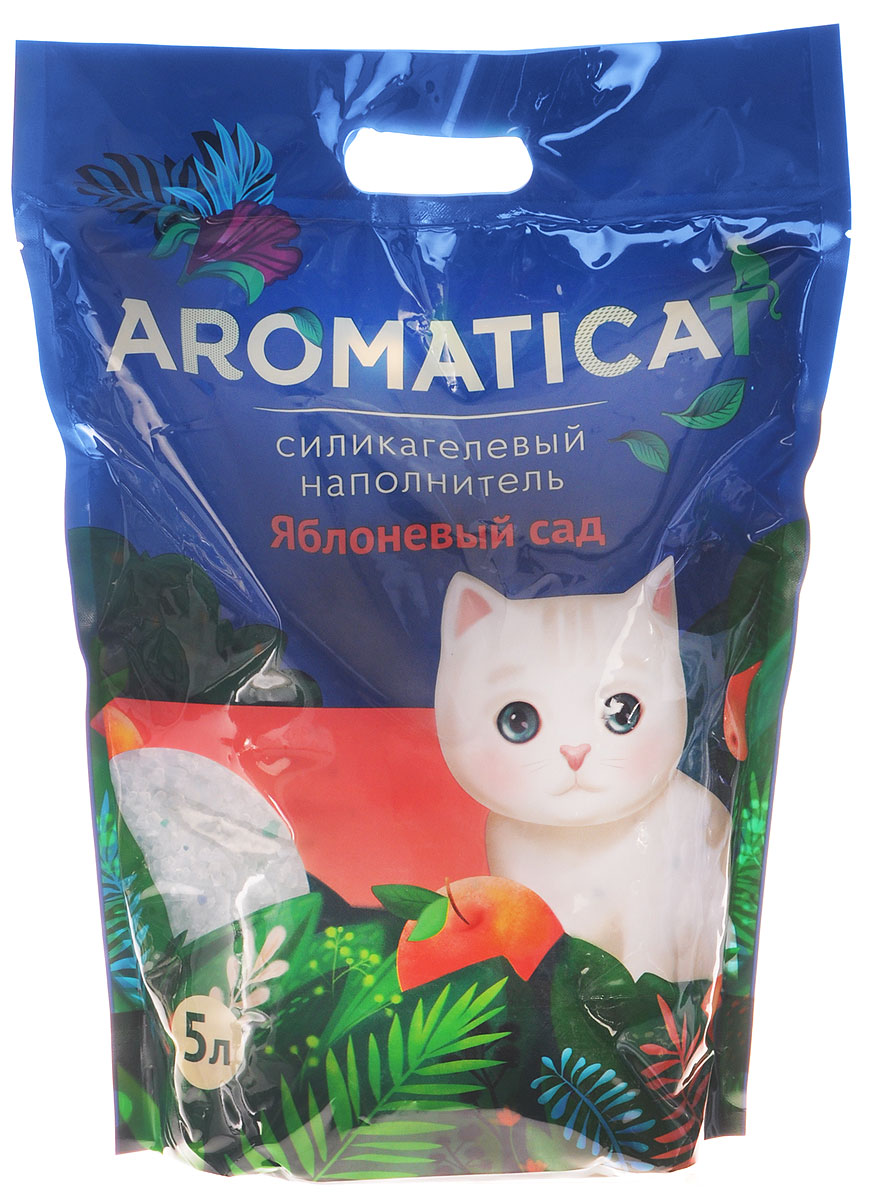 Наполнитель для кошачьего туалета Aromaticat Яблоневый сад, силикагелевый, с ароматом яблока, 5 л00-00002000 Наполнитель для кошачьего туалета Aromaticat Яблоневый сад, силикагелевый, с ароматом яблока, 5 л00-00002000Силикагелевый наполнитель Aromaticat Яблоневый сад представляет собой особую форму диоксида кремния, прошедшую термическую и санитарную обработку, в результате чего: - моментально и абсолютно поглощает влагу и запах, а лапки вашего питомца всегда остаются сухими и чистыми; при этом все неприятные запахи нейтрализуются, - препятствует размножению болезнетворных бактерий и организмов, - безопасен при попадании в организм; безвреден для окружающей среды, - сохраняет свежесть и чистоту в доме, не пылит, - экономичен в использовании, - безопасен для лапок - кристаллы не прилипают и не повреждают нежную кожу лапок вашего любимца, не застревают в шерсти. Нежный аромат яблок не отпугивает кошку и не вызывает аллергии. Товар сертифицирован.