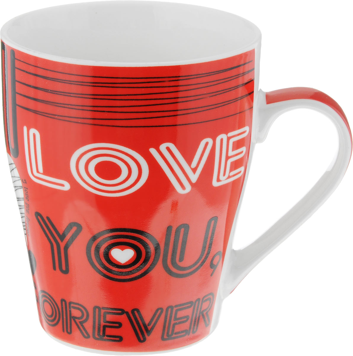 Кружка Loraine I love you, 340 мл24463 Кружка Loraine I love you, 340 мл24463Кружка Loraine I love you выполнена из высококачественного костяного фарфора и украшена ярким узором. Изделие оснащено эргономичной ручкой. Кружка сочетает в себе оригинальный дизайн и функциональность. Она согреет вас долгими холодными вечерами. Диаметр (по верхнему краю): 8,5 см. Высота кружки: 10 см. Объем: 340 мл.