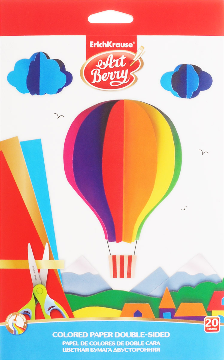 Цветная бумага Erich Krause Artberry, двусторонняя, формат В5, 20 цветов37206 Цветная бумага Erich Krause Artberry, двусторонняя, формат В5, 20 цветов37206Набор цветной двусторонней бумаги Erich Krause Artberry идеально подойдет для занятий в детском саду, школе и дома. Большой выбор ярких, насыщенных цветов расширит возможности для создания аппликаций, объемных поделок и открыток. Рекомендуемый возраст: 3+.