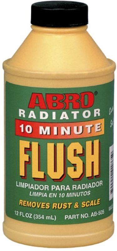 Промывка радиатора AbroRF/AB-505 Промывка радиатора AbroRF/AB-505Безопасна для всех систем охлаждения. Быстро удаляет ржавчину, шлам, окалину, отложения. Значительно увеличивает срок службы водяной помпы и всей системы охлаждения. Предотвращает перегревание, безопасна для металлических и резиновых изделий. Повышает эффективность работы системы охлаждения на 60%.