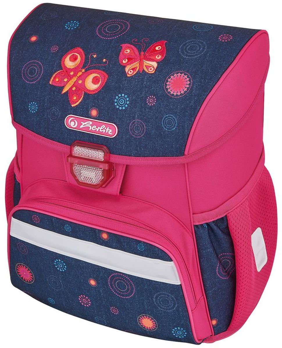 Herlitz Ранец школьный Loop Butterfly Dreams50008070 Herlitz Ранец школьный Loop Butterfly Dreams50008070Ранец Loop Butterfly Dreams без наполнения Описание: размер 37х31х24см -полиэстер - замок -защелка легко открывается и закрывается благодаря специальному клапану, - 2 внутренних отделения - расписание уроков под крышкой ранца - передний наружный карман на «молнии» - водоотталкивающая ткань - светоотражатели 3M на переднем кармане, боковых карманах и лямках - прочное пластиковое дно защищающие от загрязнения - 2 боковых кармана на резиночке - эргономичная спинка и уплотненные регулируемые лямки из вентилируемого материала. вес менее 1000 гр