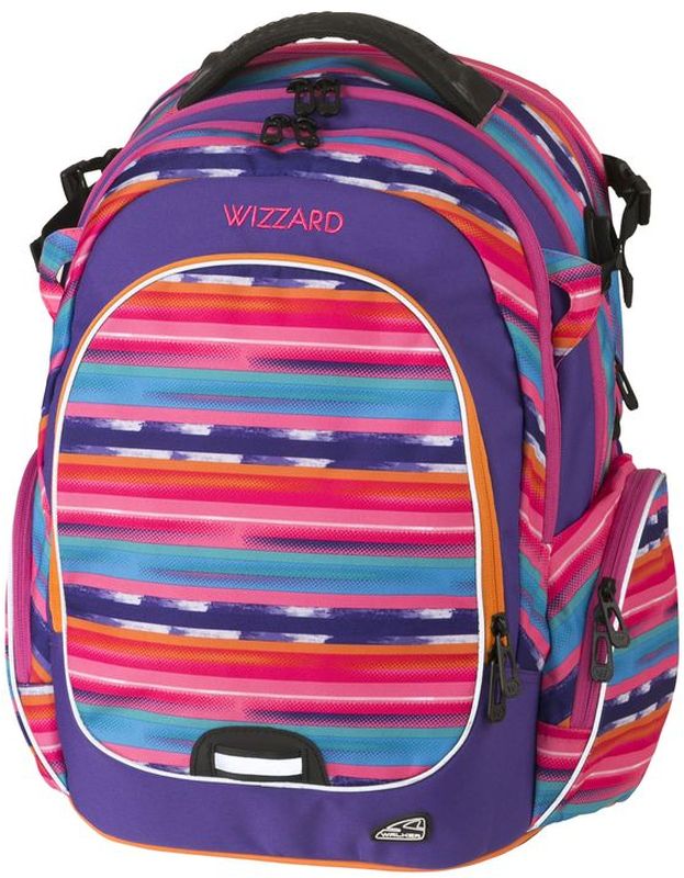 Walker Рюкзак школьный Wizzard Purple Streak42114/174 Walker Рюкзак школьный Wizzard Purple Streak42114/174Рюкзак Wizzard Purple Streak 32x45x21 см Объем: 34 л Материал: 600D Polyester -Отделение для ноутбука - органайзер - Эргономичная спинка с дышащей накладкой оснащенной вентилируемыми отверстиями; - основной отсек с гибкими разделителями - уплотненные регулируемые по высоте лямки из вентилируемого материала; - грудная стяжка и ремешок на поясе -USB провод для зарядки гаджетов -свисток - влагоотталкивающая ткань - светоотражающие элементы -потайной кармашек на спинке рюкзака на молнии