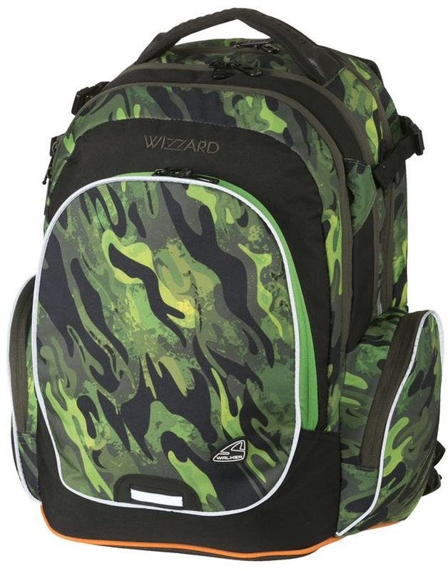 Walker Рюкзак школьный Wizzard Olive42114/60 Walker Рюкзак школьный Wizzard Olive42114/60Рюкзак Wizzard Olive 32x45x21 см Объем: 34 л Материал: 600D Polyester -Отделение для ноутбука - органайзер - Эргономичная спинка с дышащей накладкой оснащенной вентилируемыми отверстиями; - основной отсек с гибкими разделителями - уплотненные регулируемые по высоте лямки из вентилируемого материала; - грудная стяжка и ремешок на поясе -USB провод для зарядки гаджетов -свисток - влагоотталкивающая ткань - светоотражающие элементы -потайной кармашек на спинке рюкзака на молнии