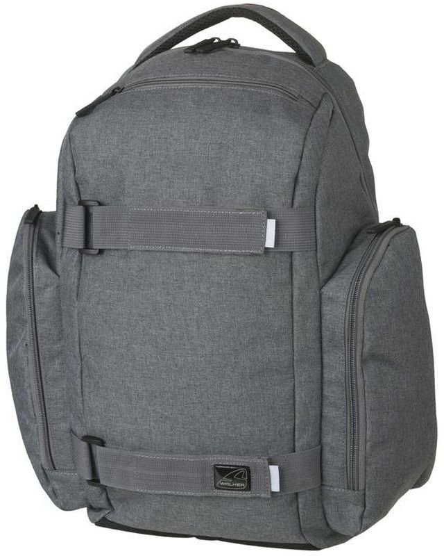 Walker Рюкзак школьный Delta Classic Grey Melange42365/175 Walker Рюкзак школьный Delta Classic Grey Melange42365/175Рюкзак Delta Classic Grey Melange 32x44x22 см Объем: 31 л Материал: 600D Polyester Melange - отделение для ноутбука - 2 просторных отделения на молнии - органайзер - основной отсек с гибкими разделителями - эргономичные лямки - грудная стяжка - влагоотталкивающая ткань - светоотражающие элементы - Регулируемые ремешки для скейтборда - вместительные боковые карманы на молнии