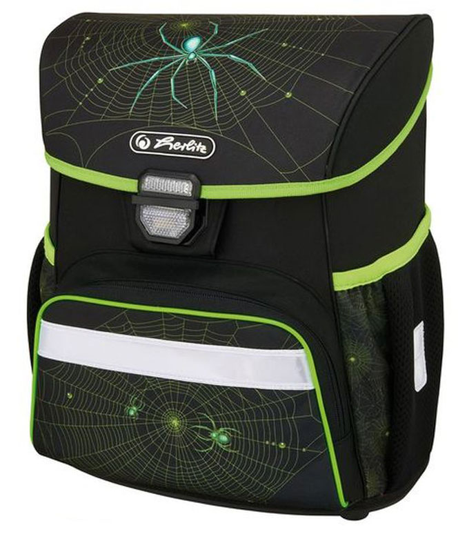 Herlitz Ранец школьный Loop Plus Spider с наполнением50009749 Herlitz Ранец школьный Loop Plus Spider с наполнением50009749Ранец Loop Plus Spider с наполнением - пенал с наполнением 16 предметов - пенал -косметичка - мешок для обуви Описание: размер 37х31х24см -полиэстер - замок -защелка легко открывается и закрывается благодаря специальному клапану, - 2 внутренних отделения - расписание уроков под крышкой ранца - передний наружный карман на «молнии» - водоотталкивающая ткань - светоотражатели 3M на переднем кармане, боковых карманах и лямках - прочное пластиковое дно защищающие от загрязнения - 2 боковых кармана на резиночке - эргономичная спинка и уплотненные регулируемые лямки из вентилируемого материала. вес менее 1000 гр