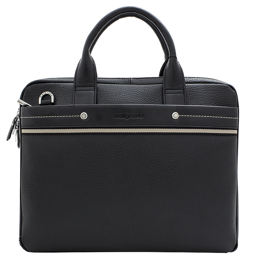 Сумка мужская Malgrado, цвет: черный. BR09-32101 С1538BR09-32101 С1538 black Сумка мужская Malgrado, цвет: черный. BR09-32101 С1538BR09-32101 С1538 blackСтильная мужская сумка Malgrado выполнена из натуральной кожи черного цвета с тиснением под рептилию. Сумка имеет одно основное отделение, которое закрывается на молнию. Внутри - два больших отделения, разделенных средником, два отделения для бумаг, вшитый кармашек на молнии, два кармашка для визиток и кредитных карт, два фиксатора для пишущих принадлежностей, два кармашка для мелочей и телефона. С передней и задней стороны имеется два отделения на молнии. Сумка оснащена двумя удобными ручками и отстегивающимся плечевым ремнем регулируемой длины с накладкой для плеча. Фурнитура - серебристого цвета. Стильная мужская сумка Malgrado идеально подчеркнет ваш образ. Характеристики: Материал: натуральная кожа, текстиль, металл. Размер сумки (ДхШхВ): 39 см х 9 см х 31 см. Длина плечевого ремня: 70-140 см. Высота ручек: 10 см. Цвет: черный.
