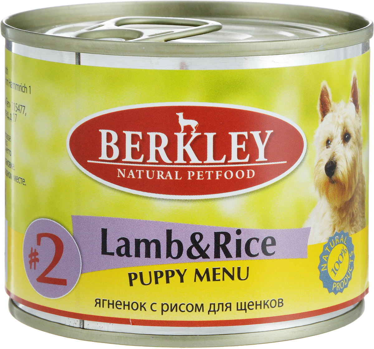 Консервы Berkley Puppy Menu, для щенков, ягненок с рисом, 200 г58034/75007 Консервы Berkley Puppy Menu, для щенков, ягненок с рисом, 200 г58034/75007Консервы Berkley Puppy Menu - полноценное консервированное питание для щенков. Не содержат сои, консервантов, искусственных красителей и ароматизаторов. Корм полностью удовлетворяет ежедневные энергетические потребности животного и обеспечивает оптимальное функционирование пищеварительной системы. Товар сертифицирован.