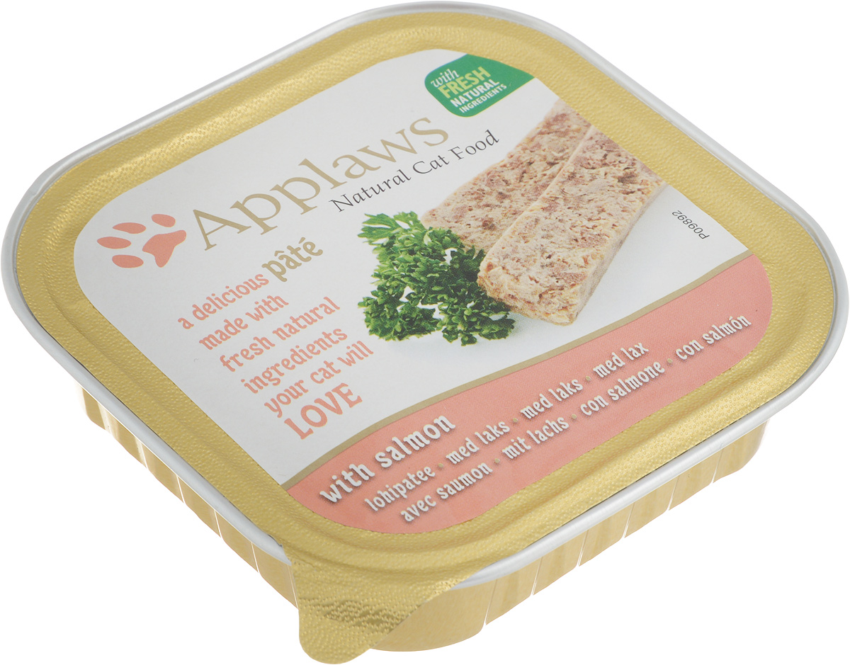 Консервы для кошек Applaws, паштет, с лососем, 100 г24375 Консервы для кошек Applaws, паштет, с лососем, 100 г24375Консервы для кошек Applaws - это полнорационная порция мясо-рыбного мусса с добавлением всех необходимых для кошки витаминов и минералов. Состав: курица, свинина, лосось 4%, индейка, форель, витамины, минералы. Пищевые добавки: витамин D3, иодат кальция, сульфат цинка, моногидрат, сульфат меди, оксид марганца. Гарантированный анализ: белки 10%, жиры 5,5%, клетчатка 0,2%, зола 2,3%, влага 82%. Товар сертифицирован.