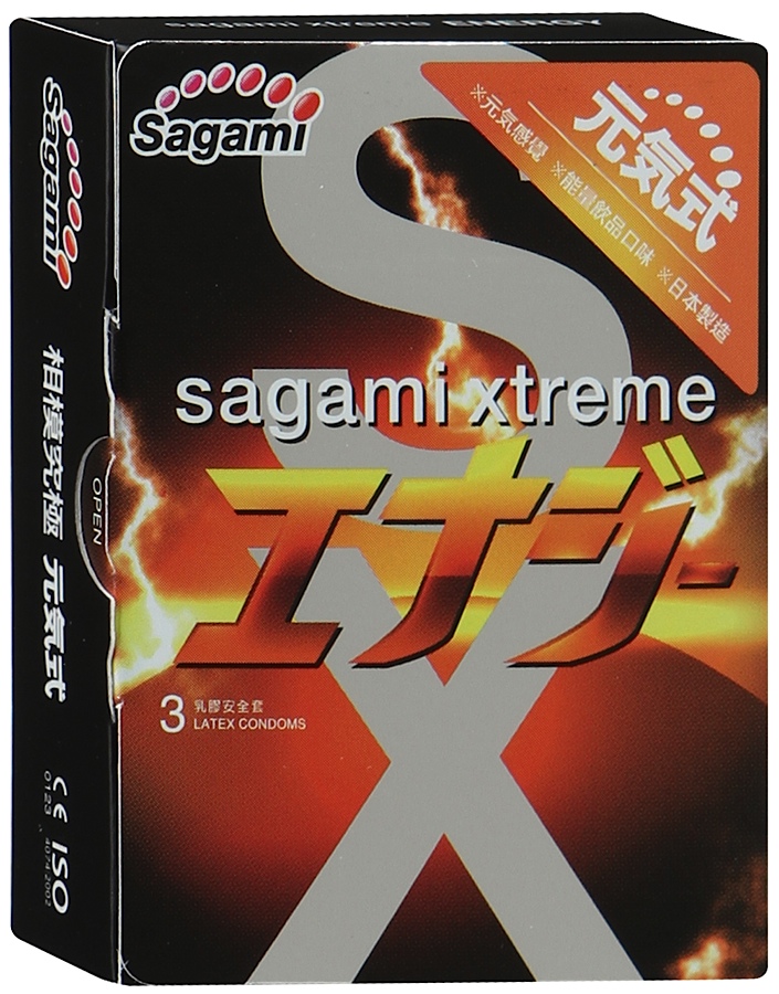 Sagami Energy 3шт. Презервативысо вкусом энергетического напитка, латекс 0,04 мм143154 Sagami Energy 3шт. Презервативысо вкусом энергетического напитка, латекс 0,04 мм143154Длина: 190 + / - 10mm, ширина: 58 + / - 2 мм. Материал: латекс. Силиконовая смазки.