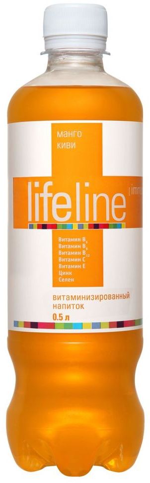 Lifeline Immunity манго, киви, 0,5 л4607050695284 Lifeline Immunity манго, киви, 0,5 л4607050695284Lifeline - функциональные витаминные напитки, созданные для людей, которые заботятся о своем здоровье и хотят, чтобы их жизнь была яркой, насыщенной и интересной. Витаминные комплексы, входящие в состав напитка, помогут устранить дефицит витаминов в организме, а разнообразие вкусов и свойств позволит каждому выбрать напиток себе по душе. Напитки Lifeline - удовольствие и польза в одной бутылке!
