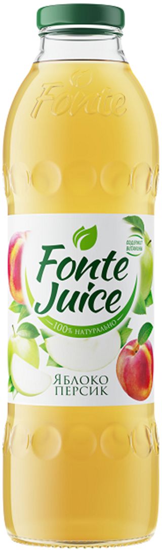 Fonte juice Нектар яблоко, персик, 0,75 л4607050696601 Fonte juice Нектар яблоко, персик, 0,75 л4607050696601Сочный вкус и свежий аромат спелых зеленых яблок напоминают о раннем летнем утре, а легкие персиковые нотки дарят сладкое послевкусие, смягчая яблочную прохладу. Источник твоей легкости!