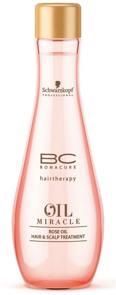 Bonacure Маска для кожи головы и волос (масло) Oil Miracle Rose Oil Hair & Scalp Treatment 100 мл1827936 Bonacure Маска для кожи головы и волос (масло) Oil Miracle Rose Oil Hair & Scalp Treatment 100 мл1827936Масло для кожи головы и волос с содержанием роскошных экстрактов дамасской и дикой розы, окутывает волосы и кожу головы легкой ароматной вуалью. Драгоценные свойства масла успокаивает и увлажняет кожу головы и волосы без утяжеления. Делает волосы мягкими и блестящими. Рекомендуется использовать в комплексе с шампуем BC Oil Miracle Rose Oil.