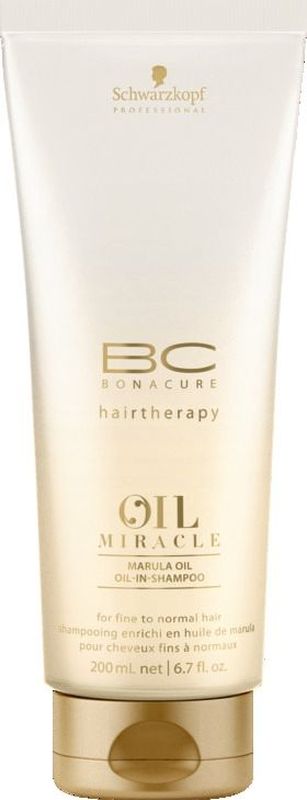 Bonacure Шампунь для тонких волос Oil Miracle light shampoo 200 мл2074781 Bonacure Шампунь для тонких волос Oil Miracle light shampoo 200 мл2074781Шампунь для тонких волос. Благодаря технологии микроэмульсии шампунь содержит в своем составе масла, но при этом очищает волосы не перегружая их. Невесомые частицы масла проникают в места разрыва структуры устраняя пористость. Обеспечивает мягкость и богатый насыщенный блеск. Рекомендуется использовать в комплексе с маслом BC Oil Miracle light treatment и; или спреем кондиционером BC Oil Miracle Liquid Oil и; или молочком для придания объема BC Oil Miracle Volume Amplifier и; или спреем маслом BC Oil Miraclre Oil Mist fine hair.