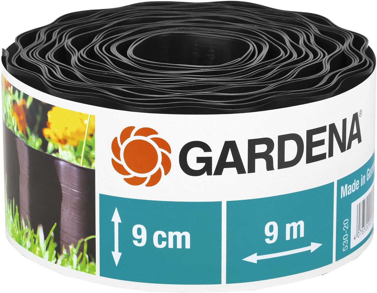 Бордюр Gardena, цвет: черный, ширина 9 см, длина 9 м00530-20.000.00 Бордюр Gardena, цвет: черный, ширина 9 см, длина 9 м00530-20.000.00Бордюр GARDENA, выполненный из высококачественного пластика, обеспечивает чистоту краев цветочных клумб. Четкая граница предотвращает чрезмерный рост растительности и распространение корней. В рулоне 9 м бордюра высотой 9 см, 15 см или 20 см.