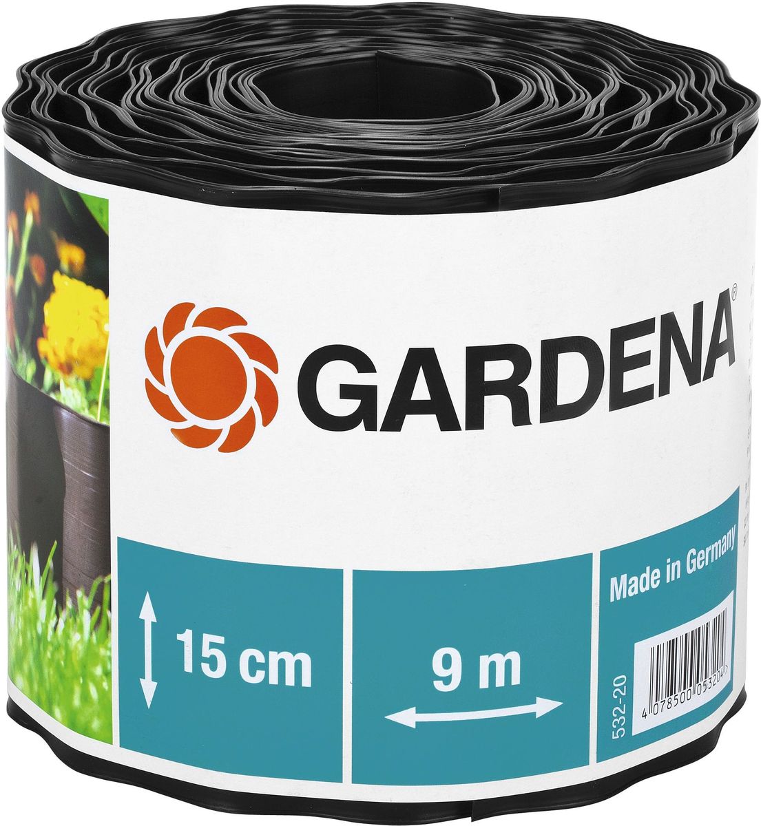 Бордюр Gardena, цвет: черный, ширина 15 см, длина 9 м00532-20.000.00 Бордюр Gardena, цвет: черный, ширина 15 см, длина 9 м00532-20.000.00Бордюр GARDENA, выполненный из высококачественного пластика, обеспечивает чистоту краев цветочных клумб. Четкая граница предотвращает чрезмерный рост растительности и распространение корней. В рулоне 9 м бордюра высотой 9 см, 15 см или 20 см.