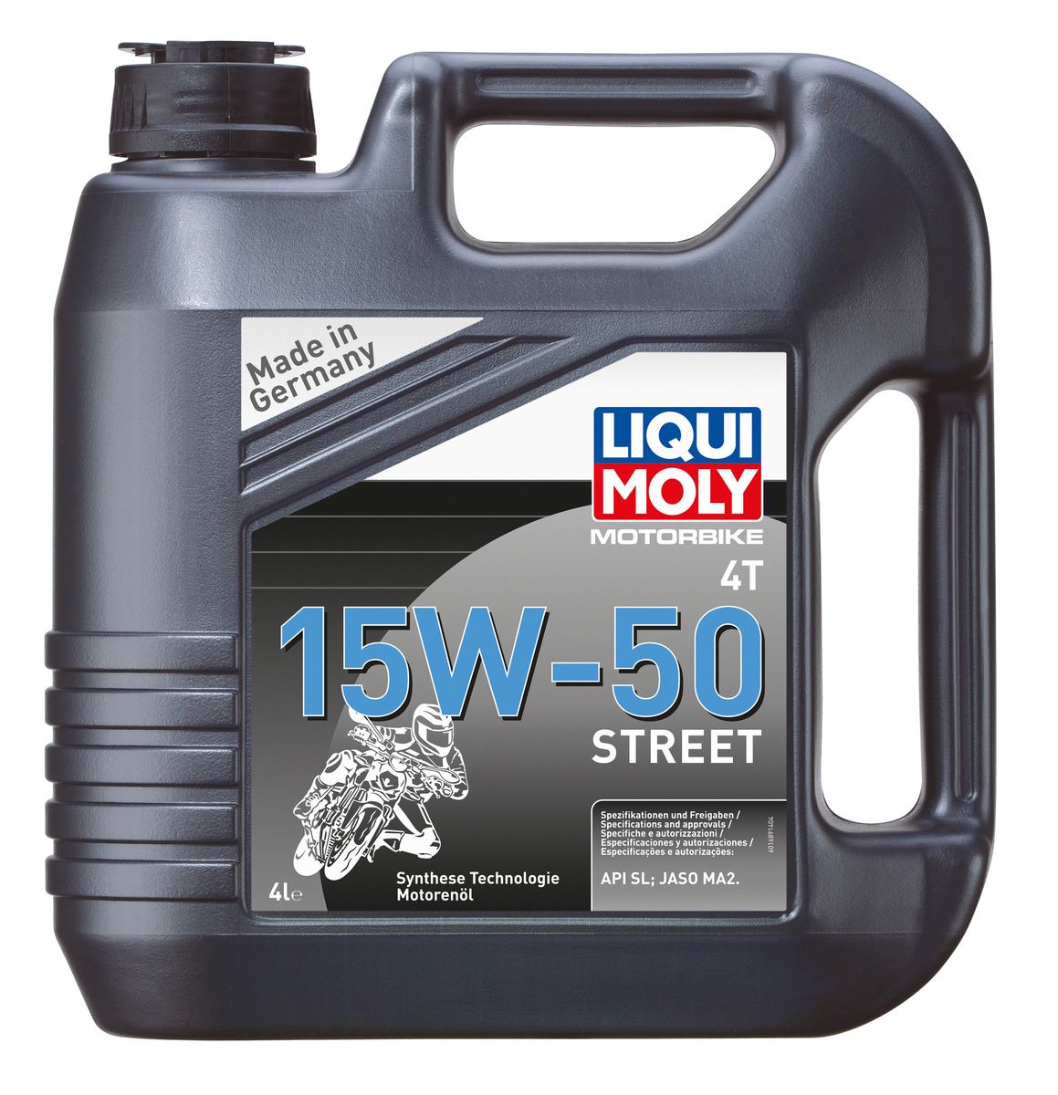 Масло моторное Liqui Moly Motorbike 4T Street, НС-синтетическое, 15W-50, 4 л1689 Масло моторное Liqui Moly Motorbike 4T Street, НС-синтетическое, 15W-50, 4 л1689Масло моторное Liqui Moly Motorbike 4T Street предназначено для эксплуатации шоссейной мототехники на дорогах с твердым покрытием. Универсального применения, преимущественно для современной техники европейских производителей: Ducati, BMW, Aprilia, Triumph. Опционно для японских мотоциклов 90-х годов выпуска. Для высоконагруженных мотоциклетных двигателей с мокрым и сухим сцеплением, воздушного и водяного охлаждения. Используется в 4-тактных двигателях мотоциклов и мотоциклетных коробок передач. Специально для всесезонного применения в двигателях мотоциклов любого назначения, квадроциклов и скутеров. Подобранные базовые компоненты и присадки обеспечивают оптимальное смазывание на любых режимах, хорошую прокачку и чистоту двигателя. НС-синтетическая базовая основа в сочетании с современными присадками обеспечивает: - повышенное давление в системе смазки, - отличное смазывание двигателя и КПП, - отличные антипенные свойства, - максимальную...