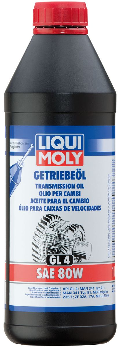 Масло трансмиссионное Liqui Moly Getriebeoil, минеральное, 80W, GL-4, 1 л1952 Масло трансмиссионное Liqui Moly Getriebeoil, минеральное, 80W, GL-4, 1 л1952Масло трансмиссионное Liqui Moly Getriebeoil отвечает требованиям международных классификаций трансмиссионных масел для механических коробок передач. Обладает именными допусками для стандартных интервалов замены в трансмиссиях Mercedes-Benz, ZF. Минеральное маловязкое трансмиссионное масло класса GL-4 предназначено для использования в механических коробках передач легковых и грузовых автомобилей. Масло обеспечивает четкое переключение передач и защиту от износа. В масле Getriebeoil 80W используются высококачественные минеральные базовые компоненты, отличающиеся хорошими низкотемпературными свойствами. Масло содержит специальный пакет присадок, обеспечивающий отличную совместимость с материалами синхронизаторов и гарантирующий четкое переключение передач. Особенности: - Для всех типов цилиндрических и конических передач - Имеет хорошие низкотемпературные свойства - Совместимо с любыми уплотнительными материалами Допуск: -API:...