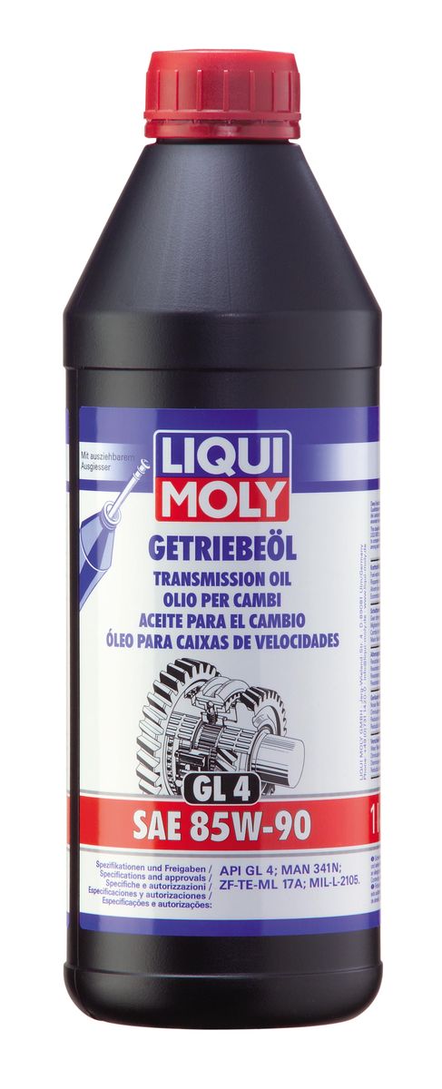 Масло трансмиссионное Liqui Moly Getriebeoil, минеральное, 85W-90, GL-4, 1 л1954 Масло трансмиссионное Liqui Moly Getriebeoil, минеральное, 85W-90, GL-4, 1 л1954Масло трансмиссионное Liqui Moly Getriebeoil отвечает требованиям международных классификаций трансмиссионных масел для механических коробок передач. Обладает именными допусками для стандартных интервалов замены в трансмиссиях ZF. Минеральное трансмиссионное масло класса GL-4 предназначено для использования в механических коробках передач легковых и грузовых автомобилей. Масло обеспечивает четкое переключение передач и защиту от износа. В масле Getriebeoil 85W-90 используются высококачественные минеральные базовые компоненты и специальный пакет присадок, обеспечивающий отличную совместимость с материалами синхронизаторов и гарантирующий четкое переключение передач. Особенности: - Для всех типов цилиндрических и конических передач - Подходит для всесезонного применения - Совместимо с любыми уплотнительными материалами Допуск: -API: GL-4 -MIL-L: 2105 -ZF: TE-ML 16A/TE-ML 17A/TE-ML 19A -MAN: 341 Typ E1/341 Typ Z2