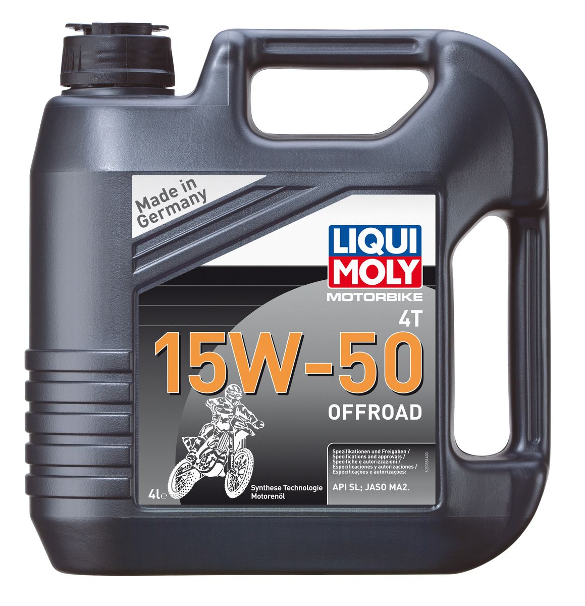 Масло моторное Liqui Moly Motorbike 4T Offroad, НС-синтетическое, 15W-50, 4 л3058 Масло моторное Liqui Moly Motorbike 4T Offroad, НС-синтетическое, 15W-50, 4 л3058Масло моторное Liqui Moly Motorbike 4T Offroad предназначено для эксплуатации разнообразной мототехники на бездорожье. Универсального применения, в том числе для техники с большим пробегом. Для высоконагруженных мотоциклетных двигателей с мокрым и сухим сцеплением, воздушного и водяного охлаждения. Использована высоковязкая НС-синтетическая базовая основа, сочетающая отличные противоизносные свойства с высоким индексом вязкости. Современный пакет присадок обеспечивает отменную совместимость с фрикционными материалами и оптимальное смазывание как двигателя, так и коробки передач мототехники. Стойко к тяжелым условиям: перегреву, попаданию воды, пыли. Всесезонное. НС-синтетическая базовая основа в сочетании с современными присадками обеспечивает: - повышенное давление в системе смазки; - отличное смазывание двигателя и КПП; - отличную стойкость к высоким температурам, попаданию воды и пыли; - максимальную защиту...