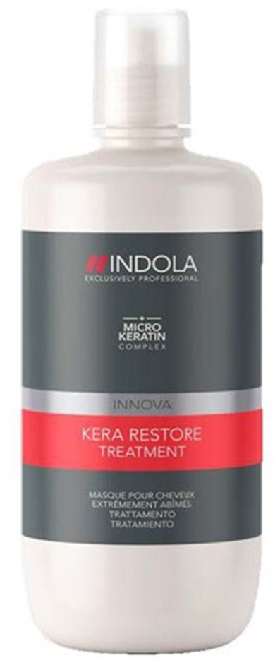 Indola Маска Кератиновое Восстановление Kera Restore 750 мл1854732 Indola Маска Кератиновое Восстановление Kera Restore 750 мл1854732Интенсивно восстанавлиевает внутреннюю структуру волос. Формула с микронизированным кератином глубоко проникает в структуру волоса, запечатывает кутикулу, усиливает фиброзную структуру, упругость и силу. Для сильно поврежденных волос. Рекомендуется использовать в комплексе с шампунем INDOLA Kera Restore