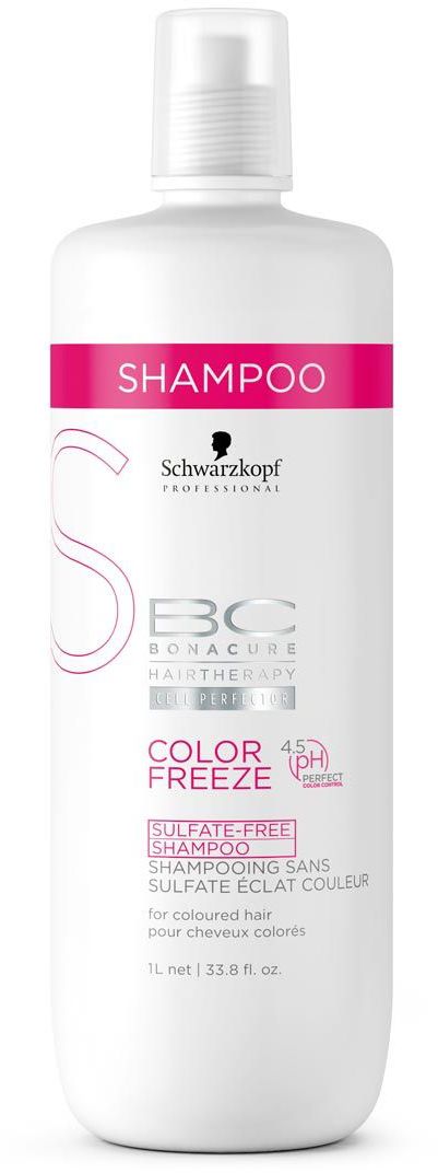Bonacure Сияние Цвета Бессульфатный Шампунь Color Freeze 1000 мл2065713 Bonacure Сияние Цвета Бессульфатный Шампунь Color Freeze 1000 мл2065713Бессульфатный мягкий шампунь для окрашенных волос. Деликтно и эффективно очищает окрашенные волосы, фиксирует пигменты цвета в структуре волос защищает волосы изнутри и снаружи. Рекомендуется использовать в комплексе с продуктами ухода линейки BC Color Freeze