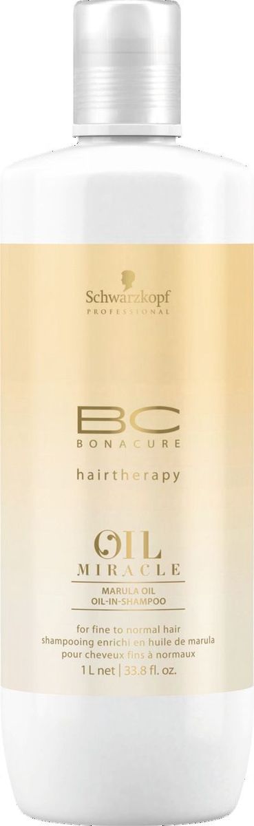 Bonacure Oil Miracle Шампунь для тонких волос 1000 мл2074774 Bonacure Oil Miracle Шампунь для тонких волос 1000 мл2074774Шампунь с маслом Марулы. Для мягкого очищения тонких и нормальных волос,- распределение масла по поверхности кутикулы тончайшим слоем, что позволяет получить все преимущества использования масла, без ощущения жирности, низкое содержание сурфактантов позволяет достичь большей проникающей способности ингредиентов ухода. Масло марулы действует как восстанавливающее, смягчающее, успокаивающее средство. Благодаря наличию витаминов С и Е оно проявляет антиоксидантную активность. Витамин С, которым ценно маруловое масло, также влияет на кровообращение и участвует в производстве коллагена, значимость которого для состояния кожных покровов сложно переоценить. Также содержит витамин Е – «эликсир молодости». В этом натуральном веществе присутствуют также жирные кислоты омега-6 и омега-9, которые защищает от преждевременного старения.
