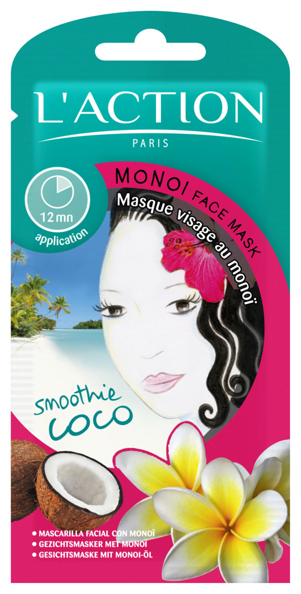 Laction Маска для лица из масла монои Monoi, 12 г713400 Laction Маска для лица из масла монои Monoi, 12 г713400Маска обладает успокаивающим и питательным действием. Масло монои производится путем вымачивания цветков гардении в кокосовом масле. Кокосовое молоко делает вашу кожу мягкой и эластичной. Маска с кремообразной текстурой и ароматом кокоса приглашает вас в путешествие на острова Тихого океана.