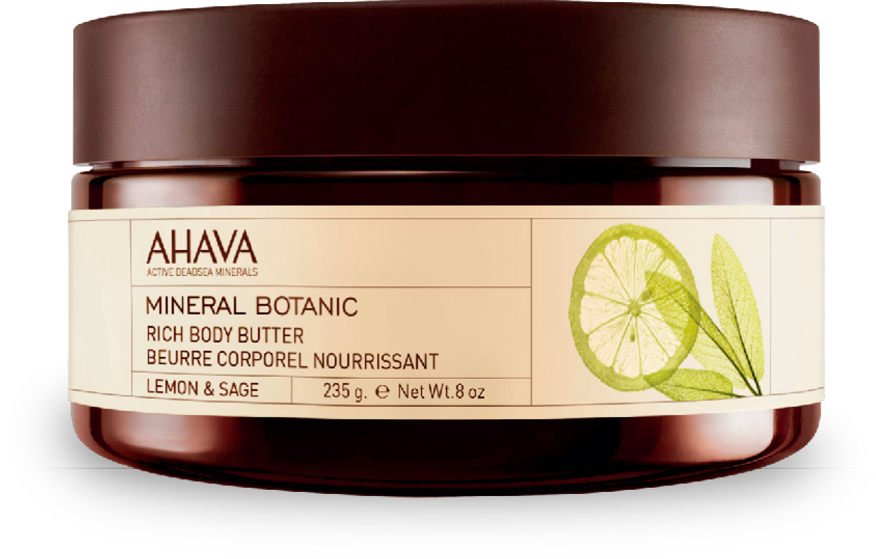 Ahava Mineral Botanic Насыщенное масло для тела лимон и шалфей 235 гр81323065 Ahava Mineral Botanic Насыщенное масло для тела лимон и шалфей 235 гр81323065Насыщенное масло для тела на базе масел дерева ши, персика и разнообразных трав, а также комплекса Osmoter™ и лимона и шалфея для интенсивного увлажнения, немедленного разглаживания и размягчения кожи. Лимон и шалфей: Цедра лимона делает кожу более чистой.