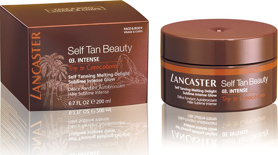Lancaster Self Tan Beauty Автобронзант с легкой текстурой для великолепного яркого загара 03 интенсивный – Поездка в копакабану 200 мл40377446000 Lancaster Self Tan Beauty Автобронзант с легкой текстурой для великолепного яркого загара 03 интенсивный – Поездка в копакабану 200 мл40377446000Загар без солнца и уход. Инновационный автозагар Lancaster подарит коже насыщенный шоколадный цвет всего за несколько минут. Благодаря автозагару Ваше тело будет выглядеть так, будто Вы только что вернулись из долгого путешествия по жарким странам. Тон 03 Интенсивный – Путешествие в Копакабану создан на основе уникального сочетания компонентов. Ингредиенты геля позволяют не только получить максимально реалистичный загар. Они также помогают осуществить интенсивный уход за кожей. Главными действующими веществами автобронзанта являются: кокосовая вода, обеспечивающая эксфолиацию мертвых клеток кожи и ее увлажнение; гелисомы, масло бурити и экстракты цитрусов, способствующие проявлению загара и отвечающие за его равномерное распределение; антиоксидантный комплекс, предупреждающий преждевременное старение дермы. Автобронзант 03 Intense – Trip To Copacabana идеально подходит для применения на смуглой коже. Загар без солнца и уход : Запатентованная технология автозагара Эксклюзивная...