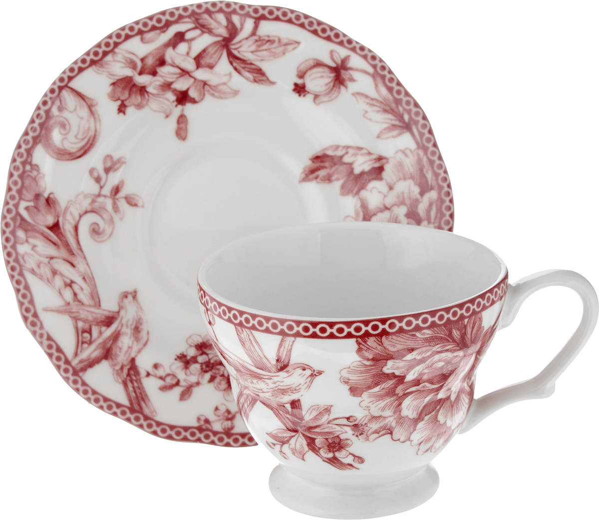 Чайная пара Sango Ceramics Аделаида Бордо, 2 предметаUTAB97301/2 Чайная пара Sango Ceramics Аделаида Бордо, 2 предметаUTAB97301/2Чайная пара Sango Ceramics Аделаида Бордо состоит из расписной чашки и блюдца, изготовленных из экологически чистой керамики. Керамика - исключительно термостойкий, экологически чистый материал, сохраняющий все натуральные свойства воды и ее природный вкус, обладающий низкой теплопроводностью - напиток дольше остается горячим. Чайная пара Sango Ceramics Аделаида Бордо станет отличным подарком для любителей чая и ценителей расписной посуды из качественных природных материалов. Яркий дизайн изделий, несомненно, придется вам по вкусу. Изделия можно мыть в посудомоечной машине и использовать в микроволной печи. Объем чашки: 200 мл. Диаметр чашки (по верхнему краю): 9,5 см. Высота чашки: 7,5 см. Диаметр блюдца: 15 см. Высота блюдца: 2,5 см.