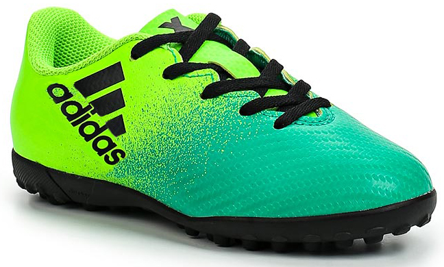 Бутсы для мальчика Adidas X 16.4 TF J, цвет: зеленый, светло-зеленый, черный. Размер 35 (34,5)BB5908 Бутсы для мальчика Adidas X 16.4 TF J, цвет: зеленый, светло-зеленый, черный. Размер 35 (34,5)BB5908Бутсы для мальчика Adidas X 16.4 TF J созданы для игры на искусственных поверхностях. Верх выполнен из текстиля с полимерным покрытием. Классическая шнуровка гарантирует удобство и надежно фиксирует модель на стопе. Стелька, выполненная из мягкого текстиля, обеспечивает комфорт и отличную амортизацию. Подошва с шипами гарантирует отличное сцепление с любым покрытием. В таких бутсах ваш мальчик станет победителем!