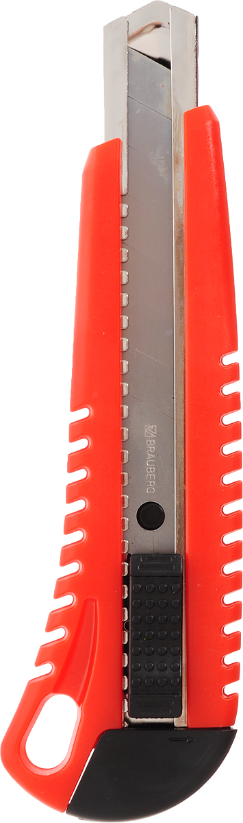 Brauberg Нож канцелярский цвет красный 18 мм230918_красный Brauberg Нож канцелярский цвет красный 18 мм230918_красныйУниверсальный канцелярский нож Brauberg с автоматической фиксацией предназначен для работы с бумагой, плотным картоном, пленкой и другими материалами. Корпус ножа выполнен из пластика с металлическими направляющими, исключающими перекос и выпадение лезвия в процессе интенсивного использования. Многосекционное лезвие изготовлено из высококачественной стали. В комплекте 2 сменных лезвия.