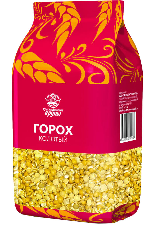 Краснодонские крупы горох колотый, 800 г4630001370 Краснодонские крупы горох колотый, 800 г4630001370Горох содержит столько же белка, сколько в молочно-мясных продуктах и яйцах. Богат незаменимыми аминокислотами (лизин, аргинин, триптофан) и минералами (фосфор и цинк, калий и сера), препятствующими развитию всевозможных инфекций и попаданию в организм радионуклидов. Инозит, холин и витамин группы В - важные составляющие для обмена веществ и предотвращения старения.