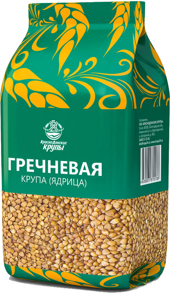 Краснодонские крупы крупа гречневая, 800 г4630001370138 Краснодонские крупы крупа гречневая, 800 г4630001370138Самая полезная крупа из всех существующих. Богатая такими минералами и микроэлементами, как железо, кальций, магний, цинк, фосфор, йод, медь и т.д. Она представляет собой ценнейший для человеческого организма продукт питания. Помимо этого в гречке содержатся витамины группы В и витамин Р, а также клетчатка, которая способствует качественной работе всей пищеварительной системы человека. Фолиевая кислота, имеющаяся в гречке, укрепляет кровеносные сосуды и нормализует сердечную деятельность. По содержанию белка эта крупа является абсолютным чемпионом и способна полностью заменить мясо.