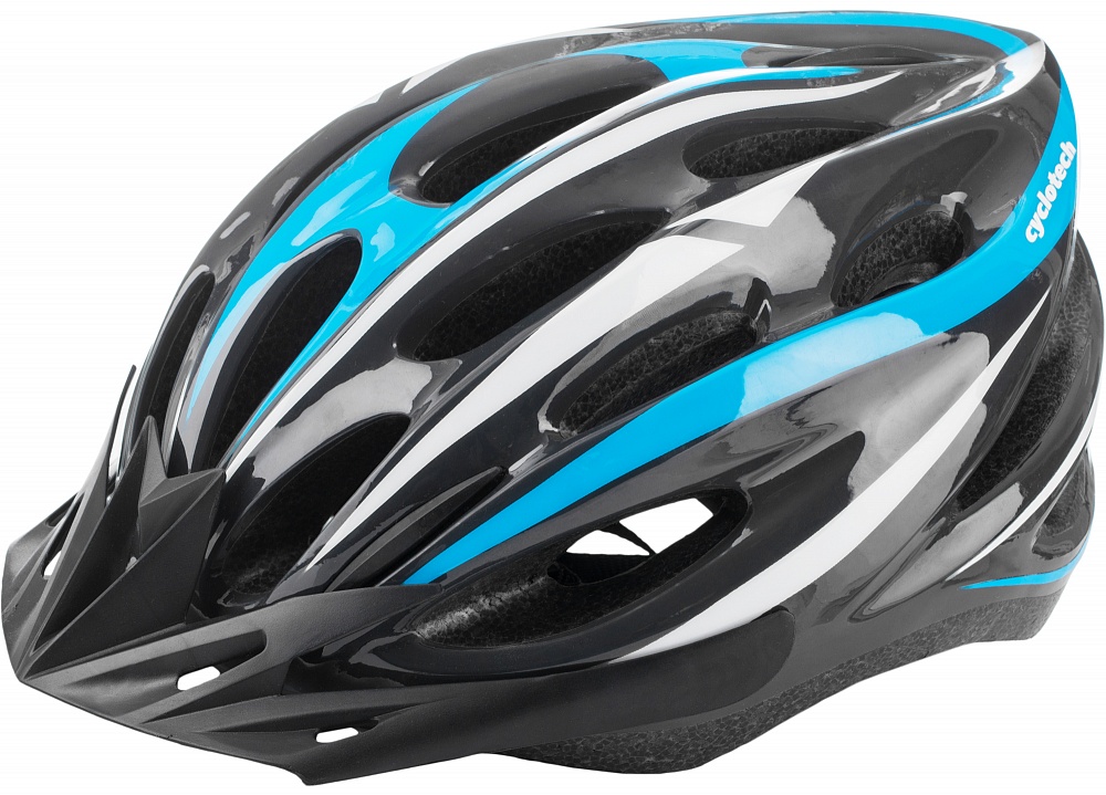 Шлем велосипедный Cyclotech, цвет: черный, синий. Размер MCHLI16M Шлем велосипедный Cyclotech, цвет: черный, синий. Размер MCHLI16MМужской велосипедный шлем продвинутого уровня. Изготовлен по современной технологии Inmold. За счет применения данной технологии шлем становится значительно более устойчивым к боковым и фронтальным ударам, как тупыми, так и острыми предметами (камни, скальные породы и пр.). Улучшенная система вентиляции. Шлем соответствует международным стандартам безопасности и надежности. 54-58 см Конструкция In-mould Регулировка размера Да Тип регулировки размера Поворотное кольцо Материал внешней раковины Пластик Материал внутренней раковины Вспененный пенополистирол Материал подкладки Нейлон Сертификация EN 1078 Производитель Cyclotech Артикул производителя CHLI-16M-M Срок гарантии 6 месяцев Страна производства Китай