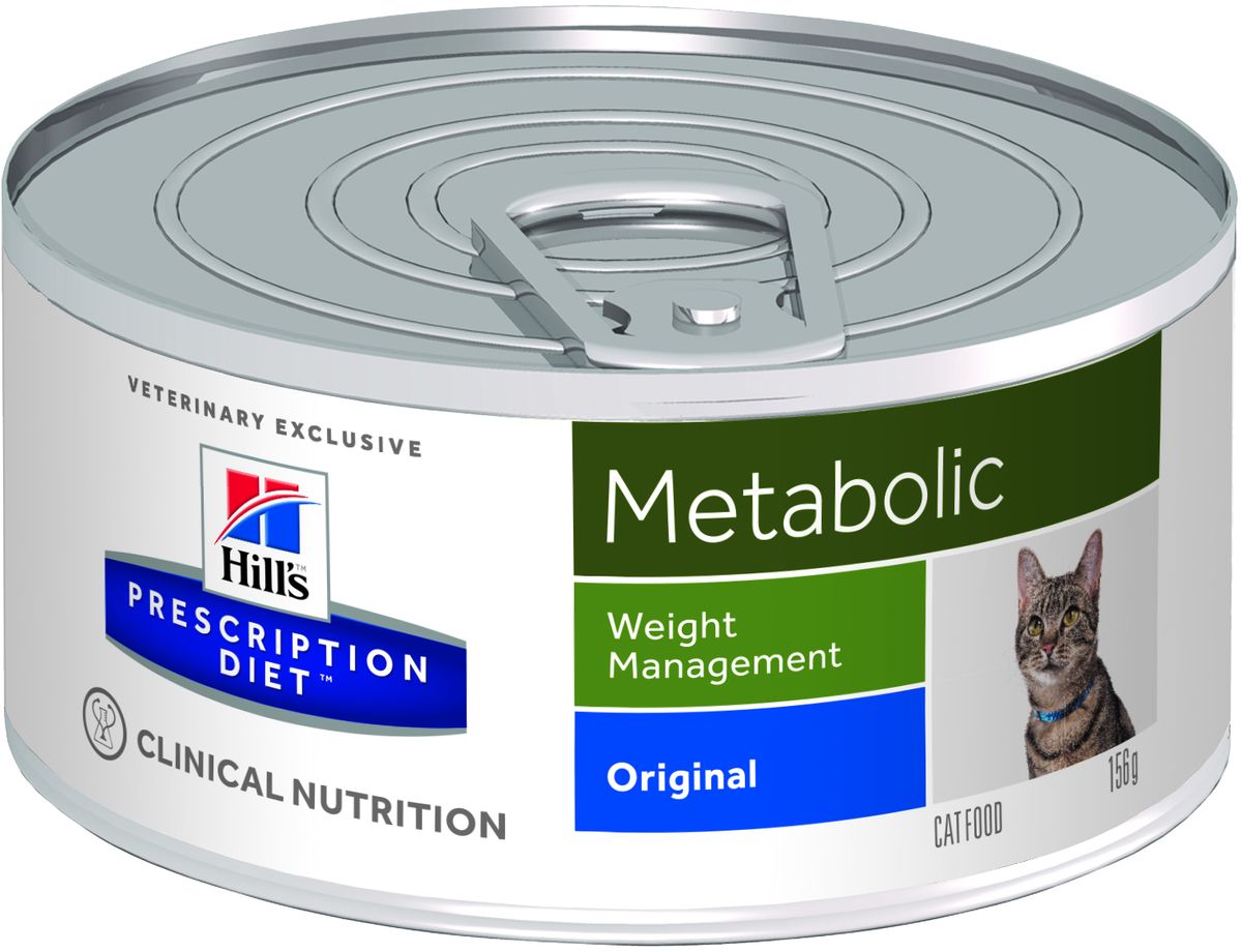 Консервы для кошек Hills Metabolic, диетические, для коррекции веса, 156 г2102 Консервы для кошек Hills Metabolic, диетические, для коррекции веса, 156 г2102Корм консервированный Hills Metabolic - передовая программа контроля веса у кошек. Революционная формула Hills Prescription Diet Metabolic Advanced Weight Solution учитывает индивидуальные потребности каждого питомца. Благодаря последним достижениям в области нутригеномики, новый рацион Hills оптимизирует процесс сжигания жиров на генном уровне. Он позволяет вашему питомцу безопасно и быстро прийти к идеальному весу и надолго сохранить стройность. Ключевые преимущества: - простой, эффективный способ снижения веса, который не требует изменения режима кормления домашнего животного; - клинически доказано: обеспечивает безопасное снижение жировой массы за 2 месяца на 29%; - при отсутствии строгих ограничений или точных измерений домашние животные в среднем снижали вес на 0,7% от исходной массы тела за неделю. Состав: куриная мука, пивоваренный рис, кукурузная клейковина, порошковая целлюлоза, томатный жмых, ...