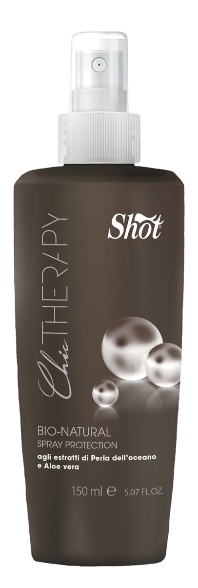 Shot Chic Therapy Bio Natural Spray Safe-Color Equalizer - Био спрей-эквалайзер с экстрактом жемчуга и Алоэ Вера 150 млSHCT3412 Shot Chic Therapy Bio Natural Spray Safe-Color Equalizer - Био спрей-эквалайзер с экстрактом жемчуга и Алоэ Вера 150 млSHCT3412Био спрей-эквалайзер - заключительный продукт с кислотным уровнем ph 3.0 для закрытия чешуек кутикулы волос, придания блеска и сохранения цвета окрашенных волос, создаёт невероятный эффект кашемира. Защищает структуру волос от внешних факторов, устраняет чрезмерную пушистость, волосы становятся послушными и гладкими.